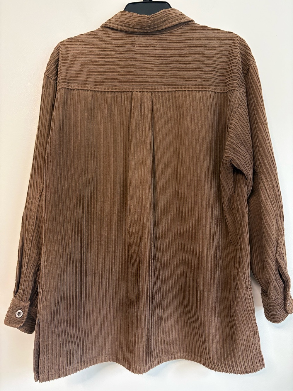 Vintage 90s/Y2K At Last Brown Ribbed Corduroy Shirt Jacket (Shacket) Sz M - Picture 3 of 7